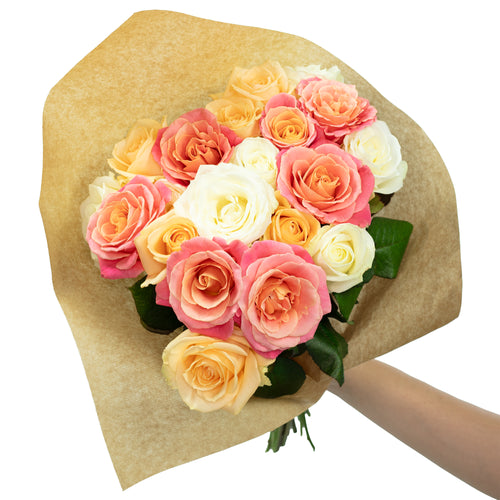 BY, 94315, Straubing - Flowerbox Blumenstrauß pastel-Mix Rosen