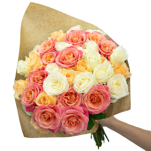 BY, 94315, Straubing - Flowerbox Blumenstrauß pastel-Mix Rosen